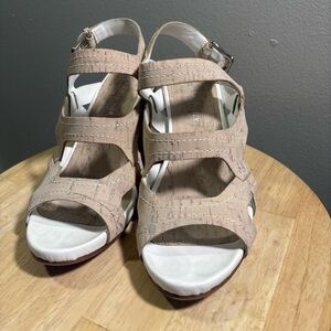 Donald J. Pliner Beige Strappy Wedge Sandals